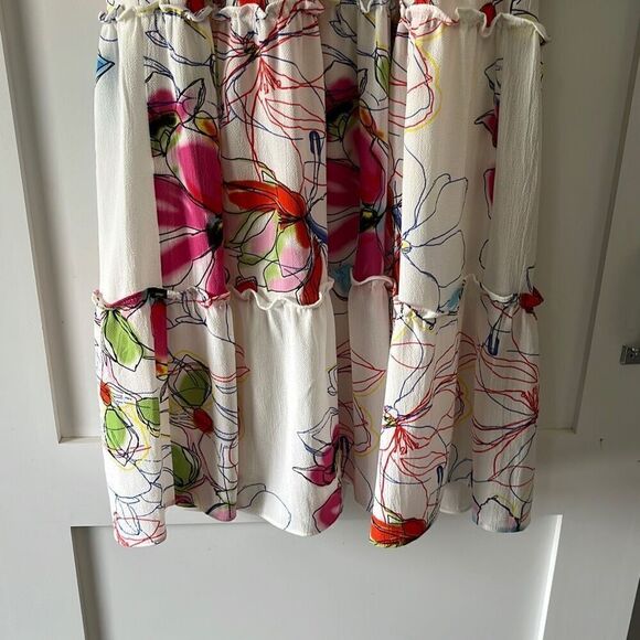 Bleeker 126 Floral Spring Summer Ruffled Dress Womens 10 - Picture 3 of 16
